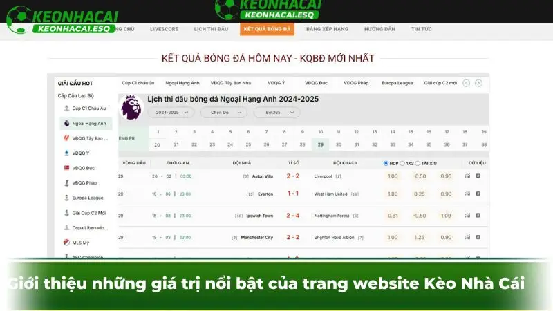 Giới thiệu những giá trị nổi bật của trang website Kèo Nhà Cái